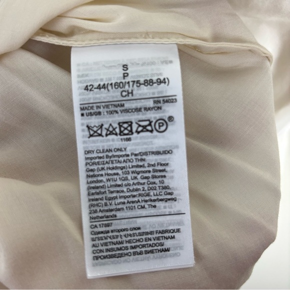 NEW Banana Republic Cream Long Sleeve Flounce Mini Dress With Belt Size Small - Picture 11 of 13